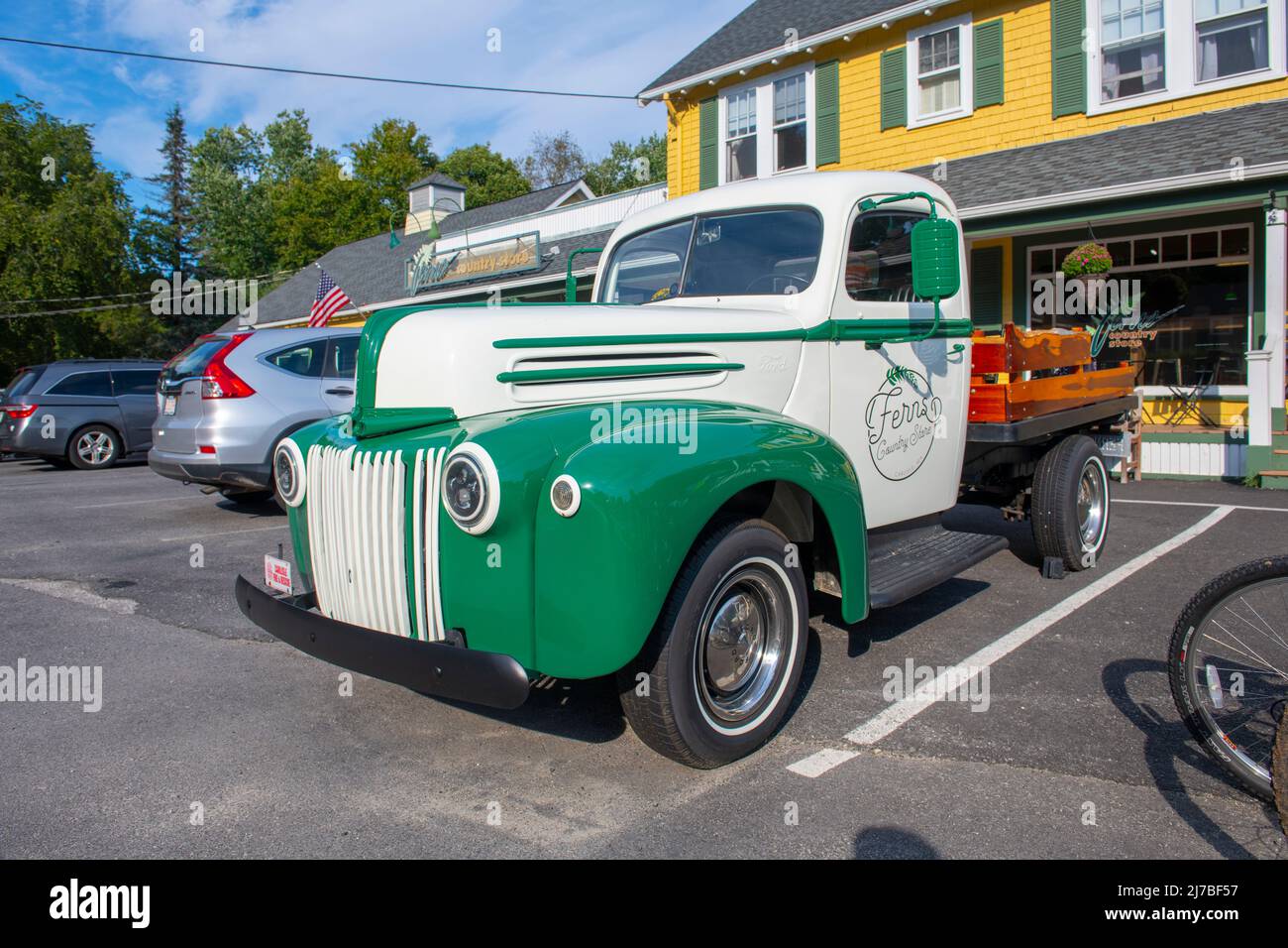Antique pickup truck at Ferns Country Store in historic town center of