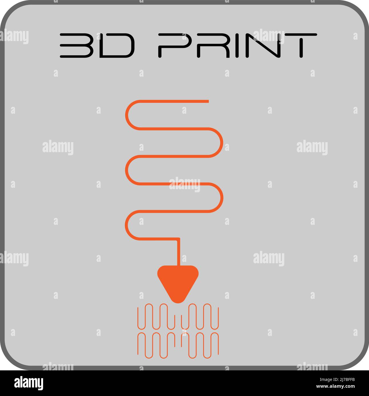 3D Printer flat vector illustration Stock Vector