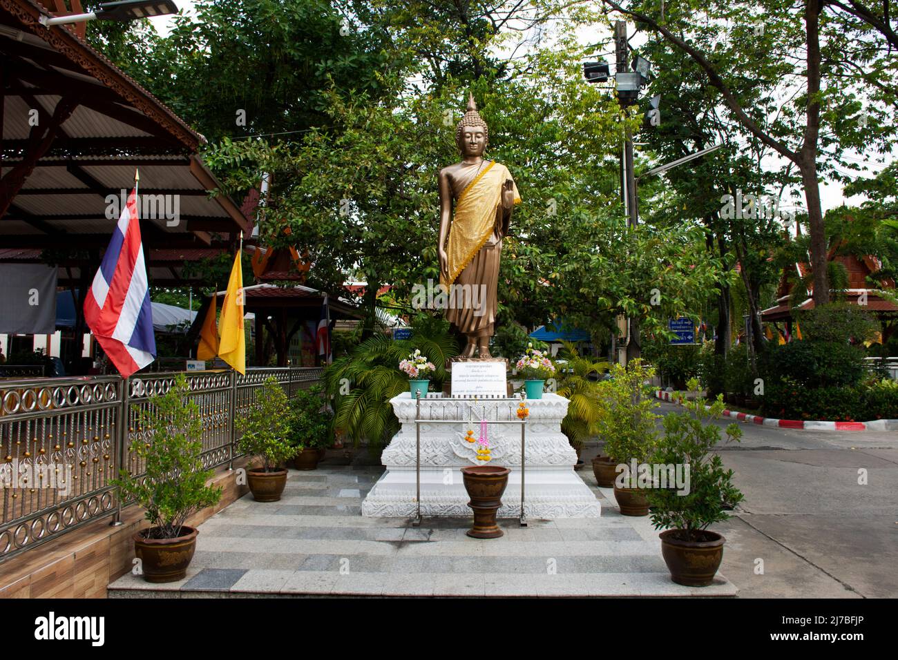 Buddha Leela attitude statue or antique pang lila figure image for thai ...