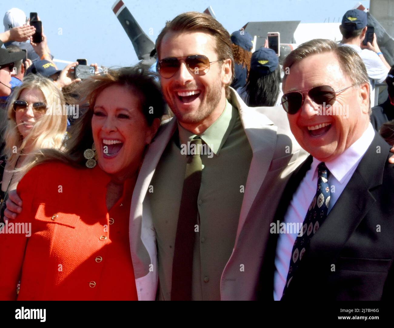 San Diego, California, USA 4th May 2022 Actor Glen Powell and Mother