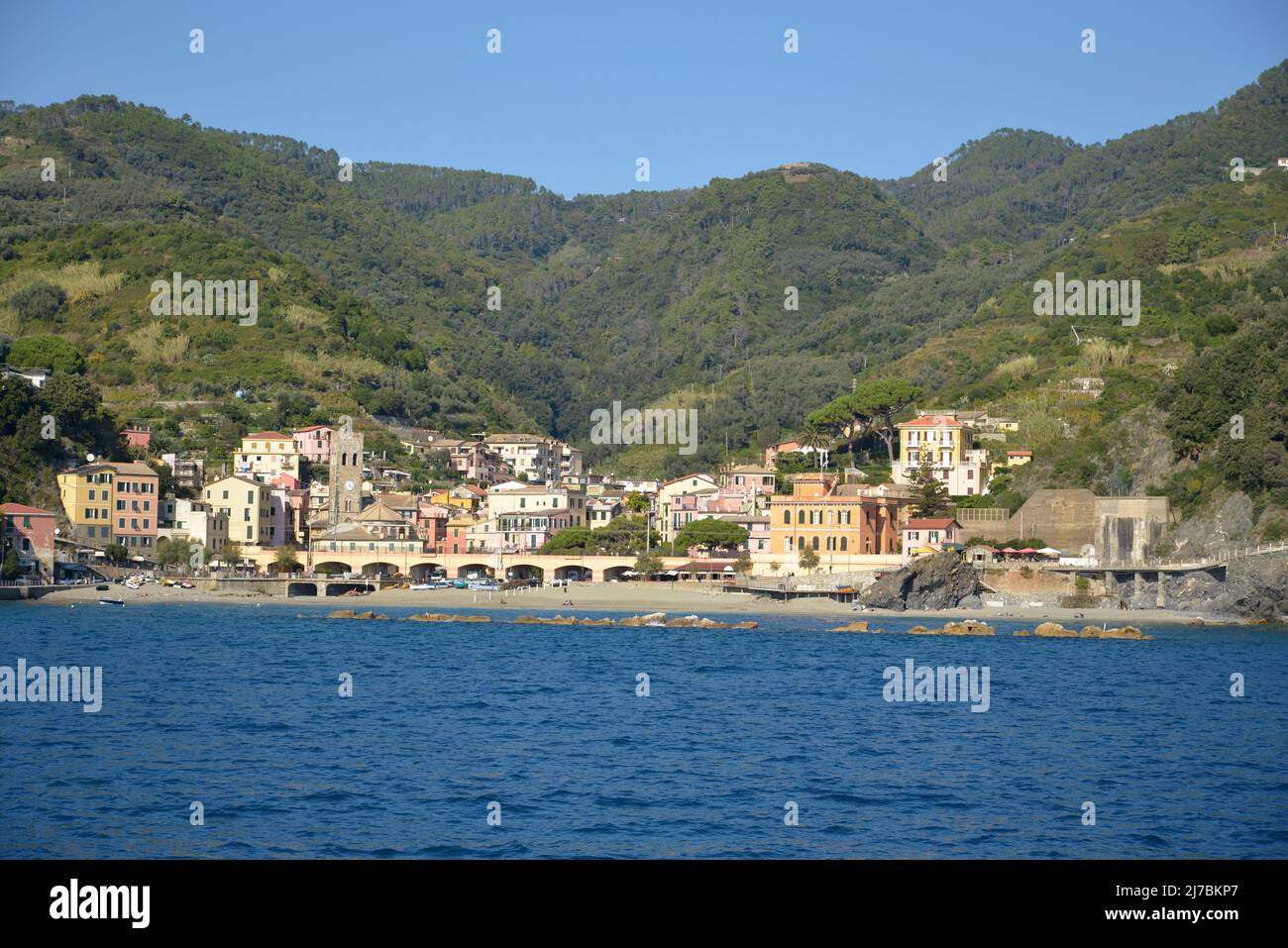 Monterosso from the boat trip out to sea one of the five villages of