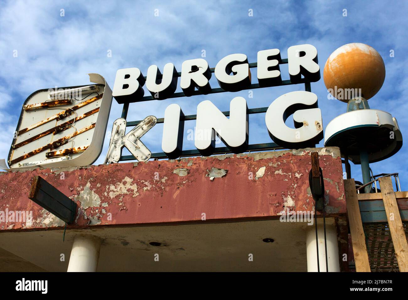 Abandoned Burger King at at a gas station in the north of Israel Stock