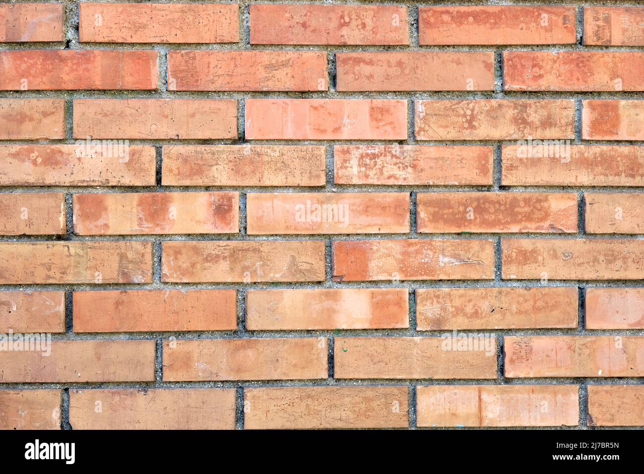 Background from a wall made of orange bricks Stock Photo