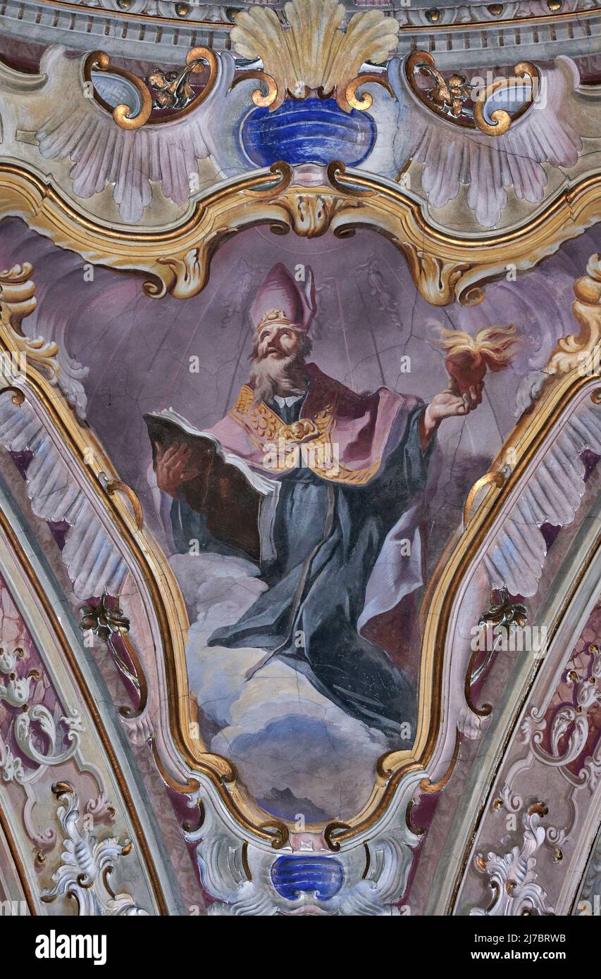 S. Agostino affresco Carlo Inncenzo Carloni 1756 Orzivecchi (Bs