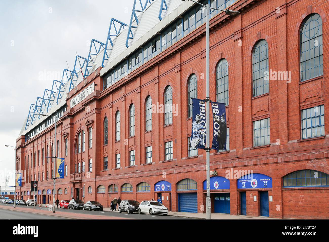 Entrance to Ibrox Football stadium, home of Rangers FC, Glasgow, Scotland, UK Stock Photo