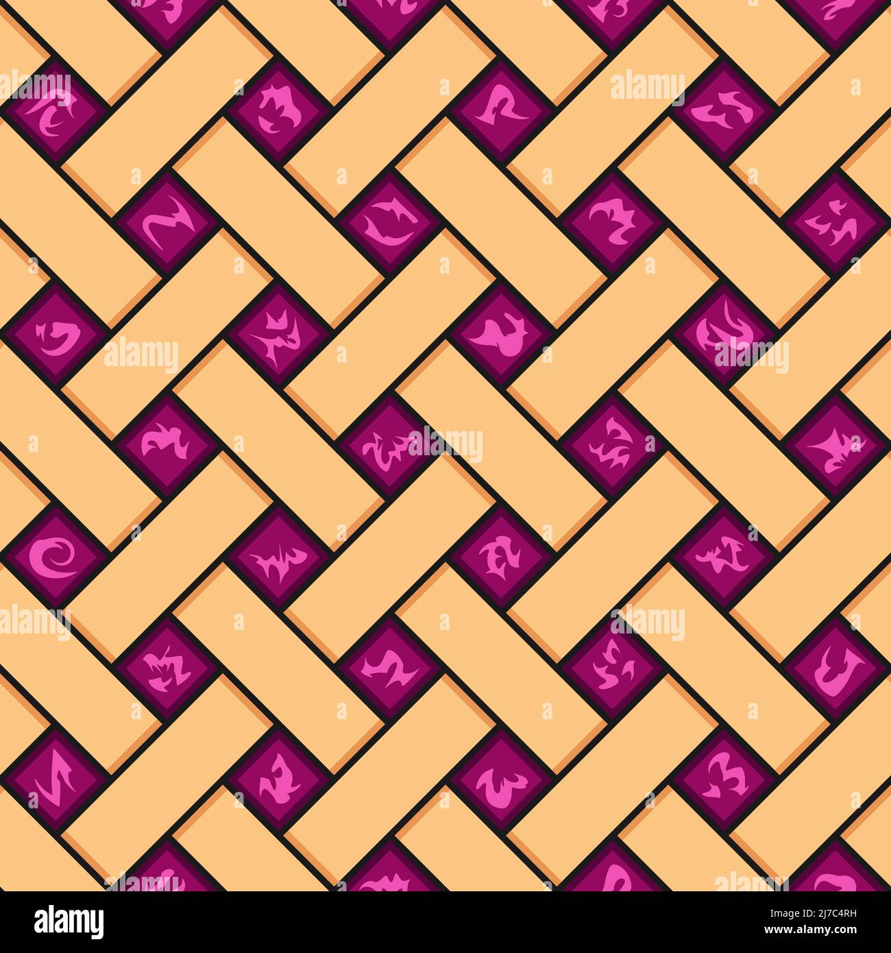 Seamless pattern with purple berry pie texture. Colored vector background. Stock Vector