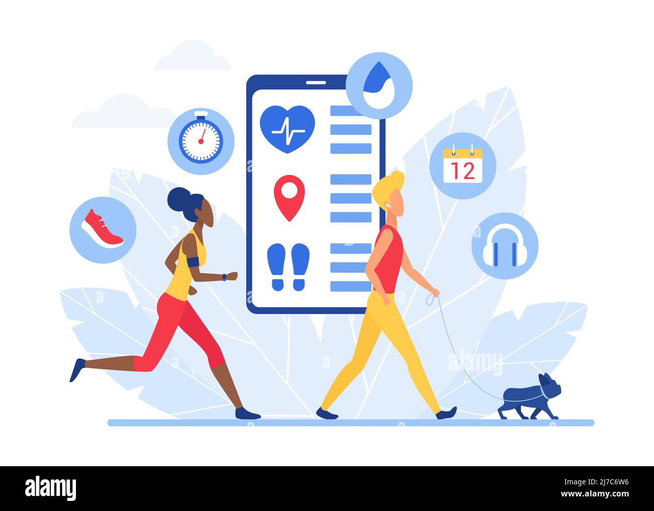 Smart tracking workout and activity application. Monitoring sportive and healthy daily