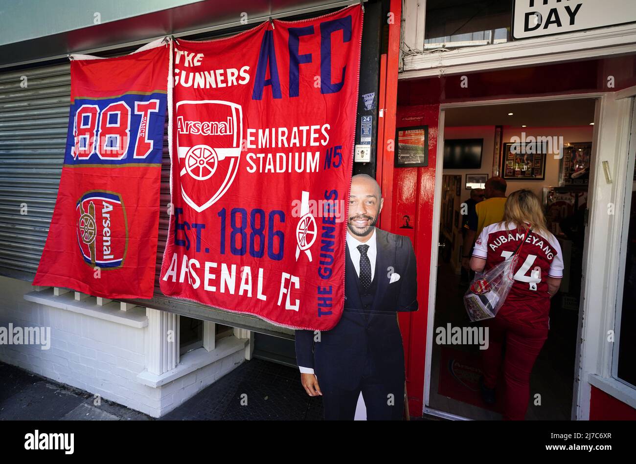 A cardboard cut-out of Thierry Henry outside the stadium before the ...