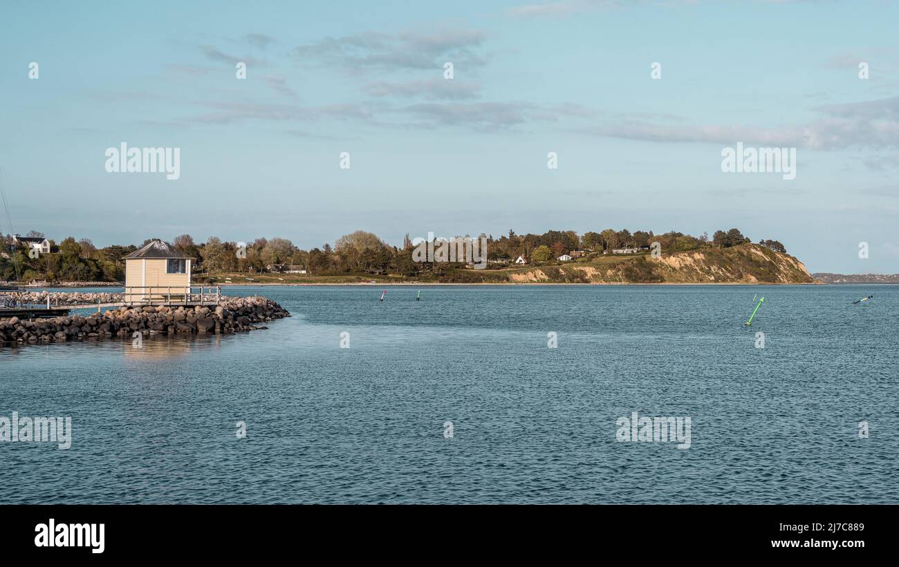 the inlet to Lynaes port, Denmark, May 3, 2022 Stock Photo