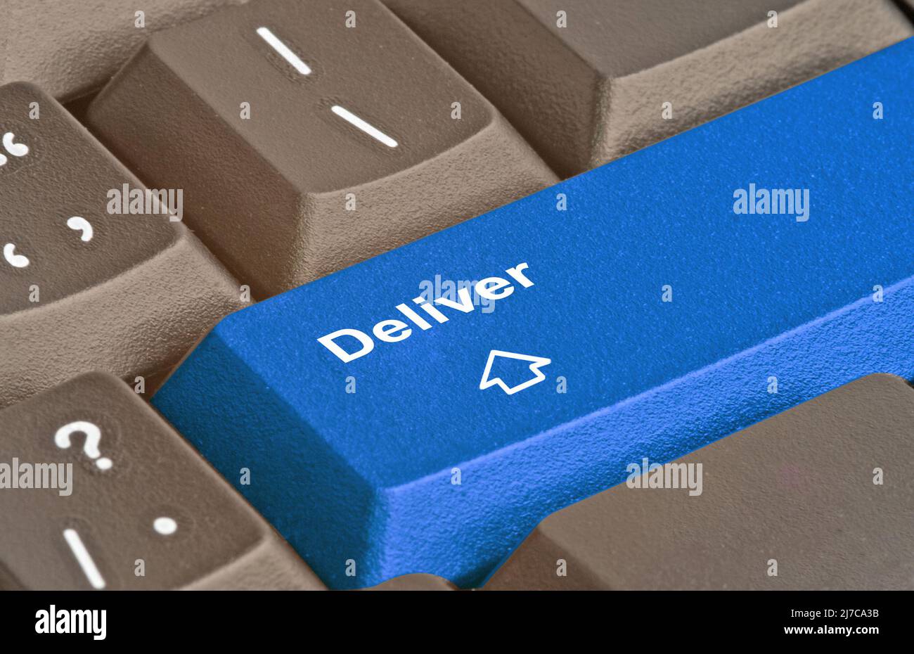 Keyboard with keys for delivery Stock Photo Alamy