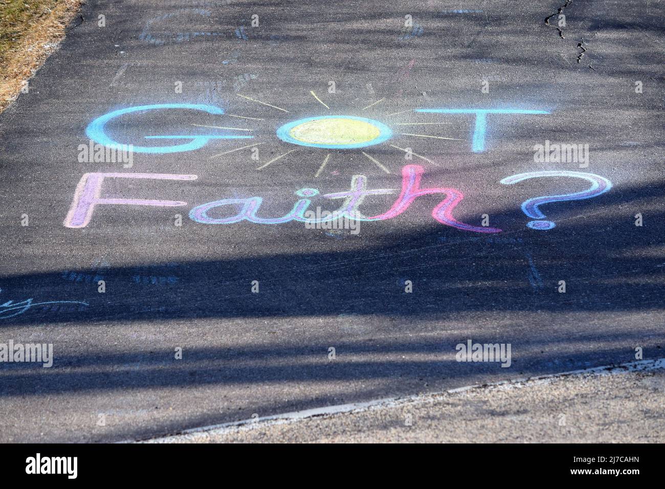 Uplifting Religious Chalk Art message "Got Faith Stock Photo Alamy
