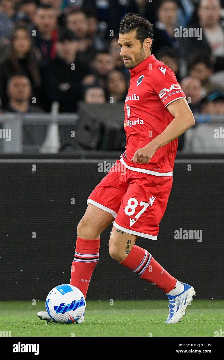 Genoa, Italy. 30 April 2022. Antonio Candreva of UC Sampdoria in action  during the Serie A football match between UC Sampdoria and Genoa CFC.  Credit: Nicolò Campo/Alamy Live News Stock Photo - Alamy