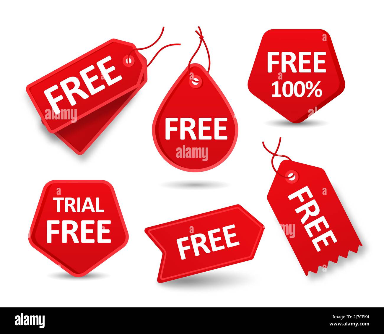 Set of red badge stickers free Stock Vector