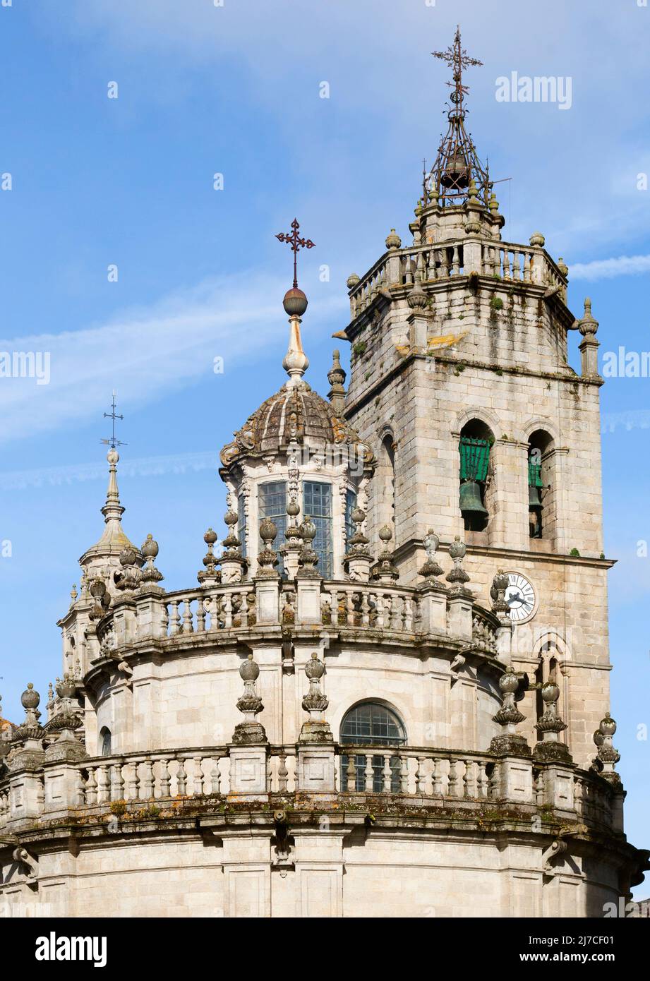 Towers of Saint Mary's Cathedral in Lugo Stock Photo