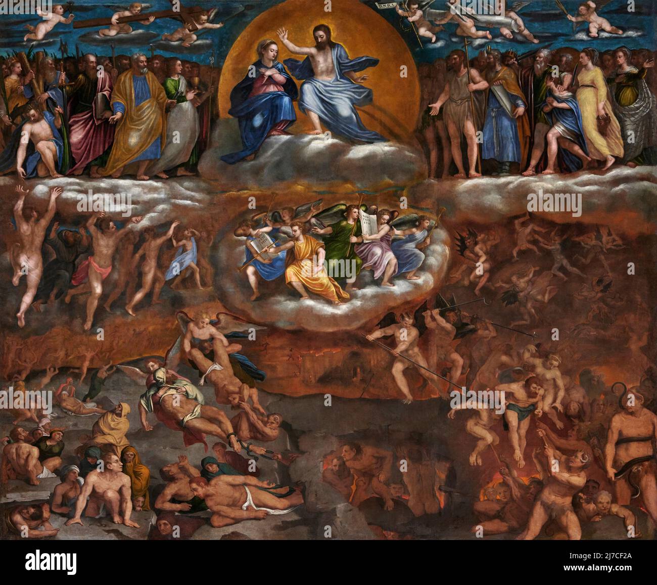 Il Paradiso e l’ Inferno  - olio su tela - Giovanni Battista Moroni - XVI secolo  - Gorlago (Bg) ,Italia,chiesa parrocchiale di S.Pancrazio Stock Photo