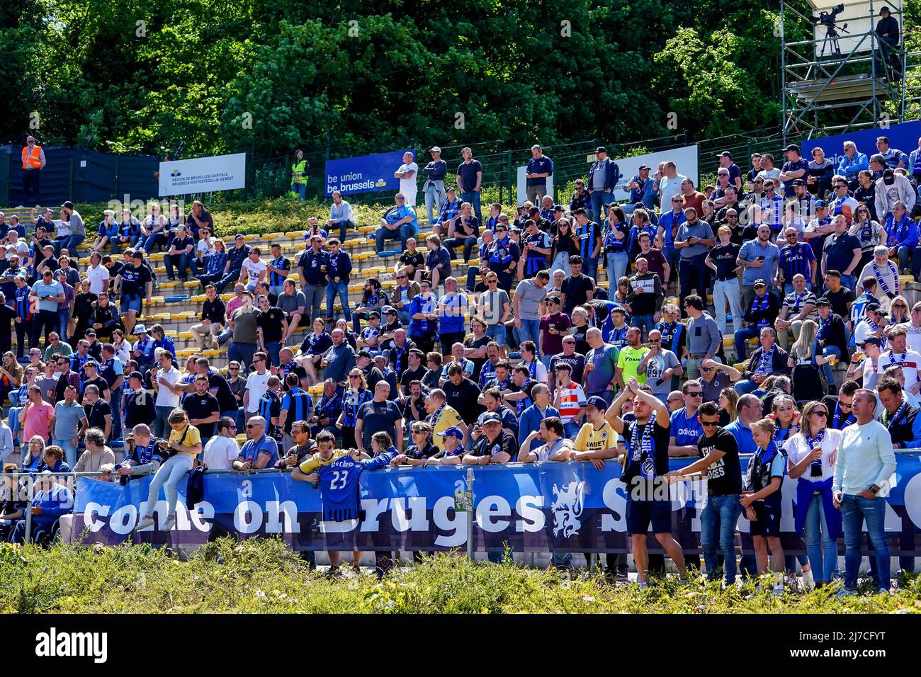 BRUSSELS, BELGIUM - MAY 8: fans of Club Brugge during the Jupiler