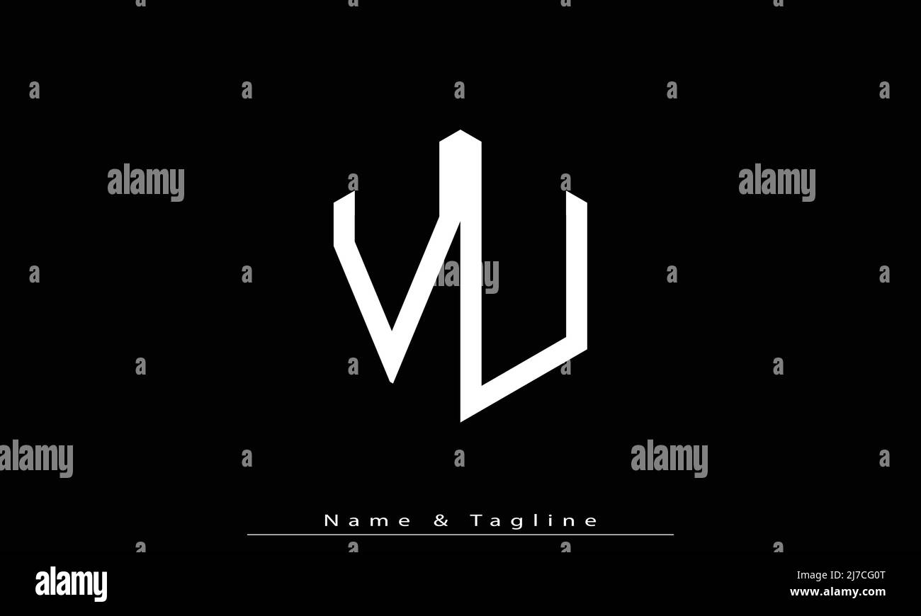 Alphabet letters Initials Monogram logo VU , UV Stock Vector