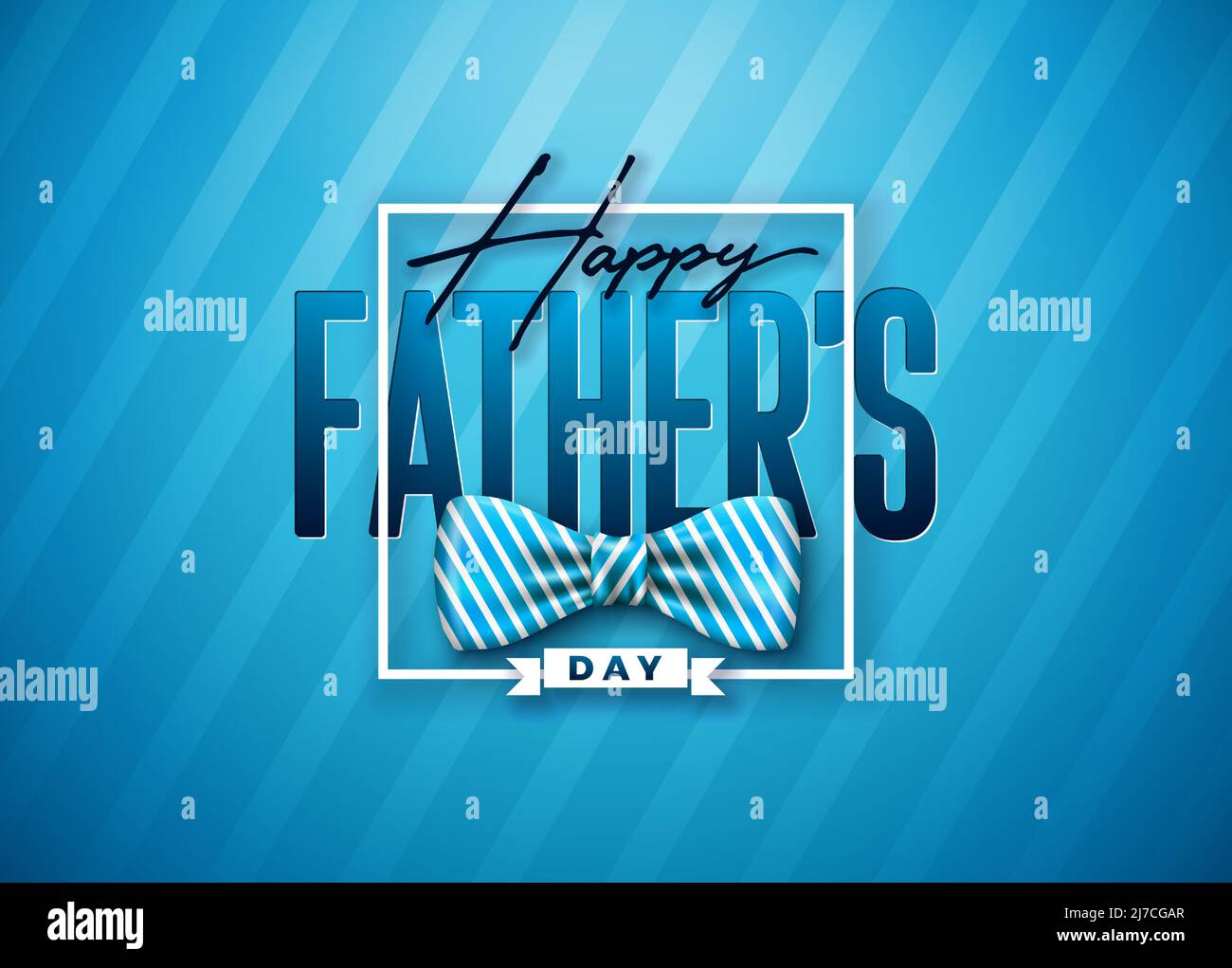 Happy Father's Day Greeting Card Design with Striped Bow Tie and ...