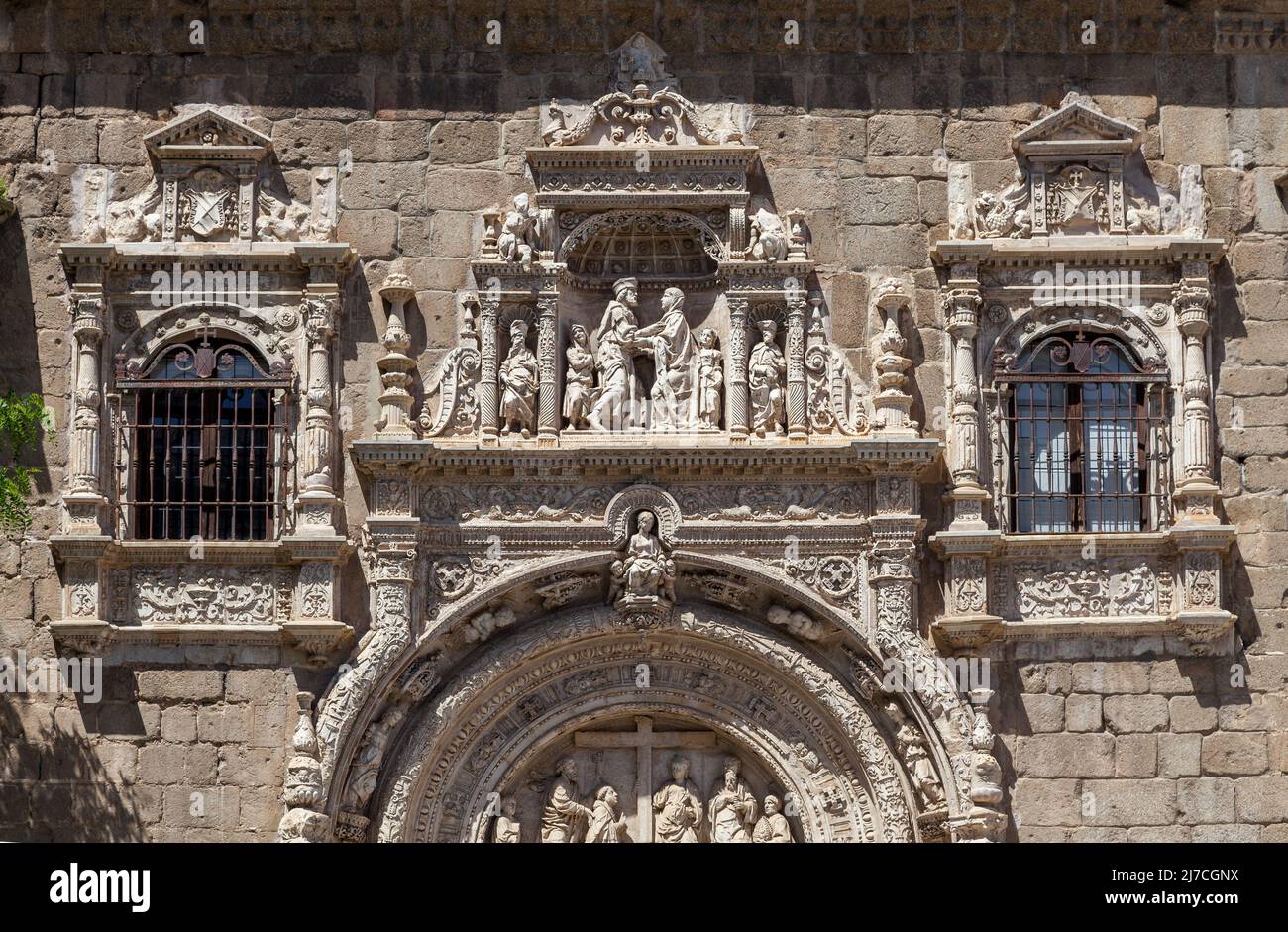 Plateresque facade of Santa Cruz museum in Toledo Stock Photo
