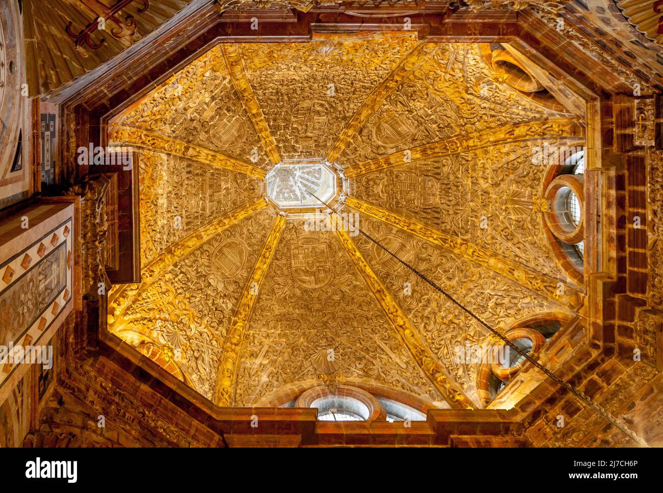 Interior of the cathedral of Santiago de Compostela Stock Photo