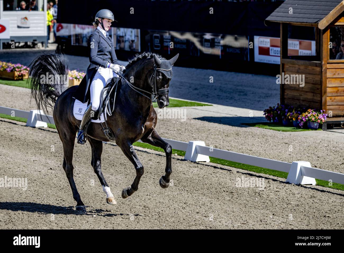 Ermelo, The Netherlands, 2022-05-08 15:23:00 ERMELO - Denise Nekeman on Boston STH in action during the Dutch Dressage Championship. ANP ROBIN UTRECHT netherlands out - belgium out Stock Photo