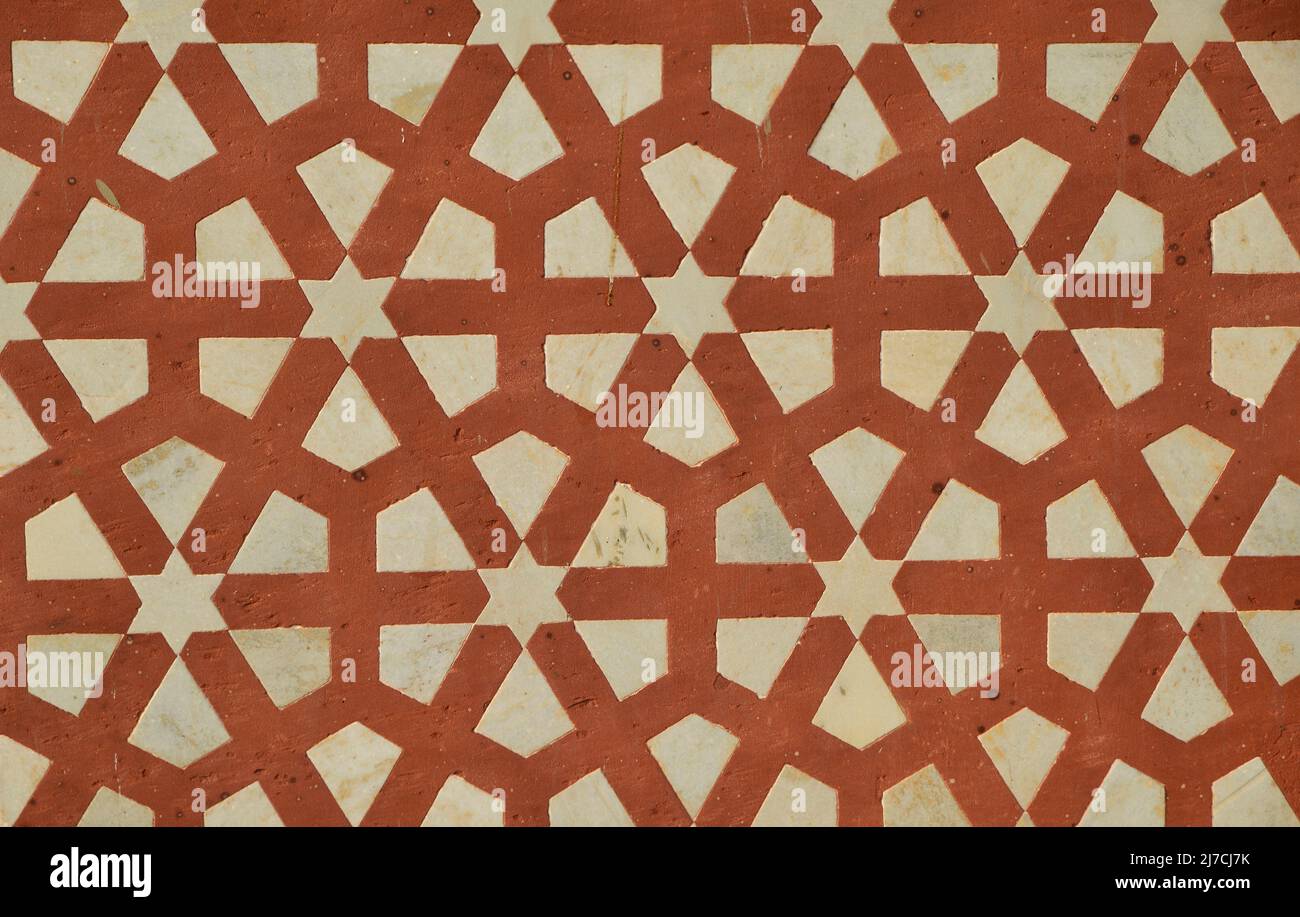Details of marble surface with inlay in Agra Fort Stock Photo - Alamy