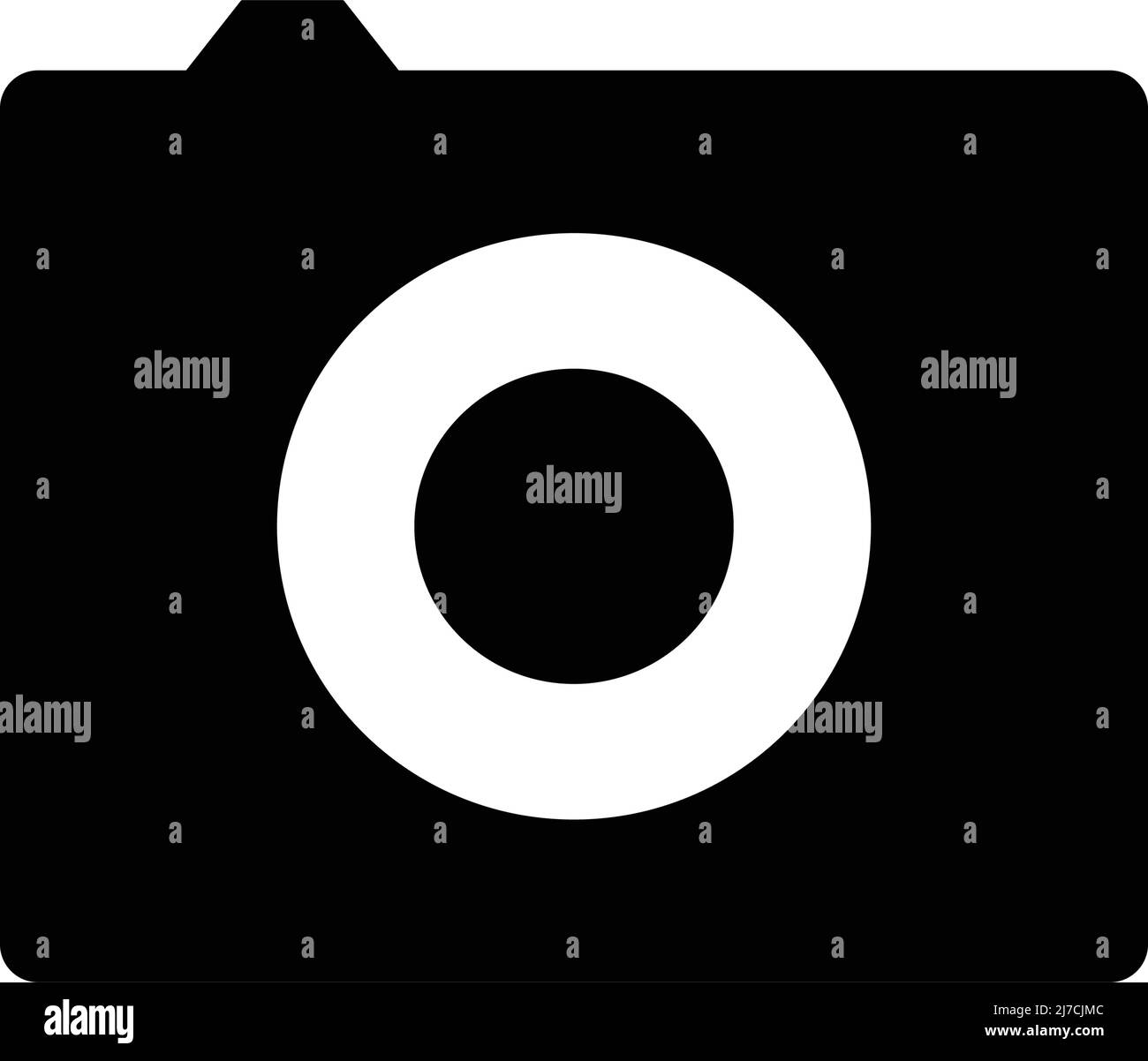 Camera silhouette icon. Shooting and recording. Editable vector. Stock Vector