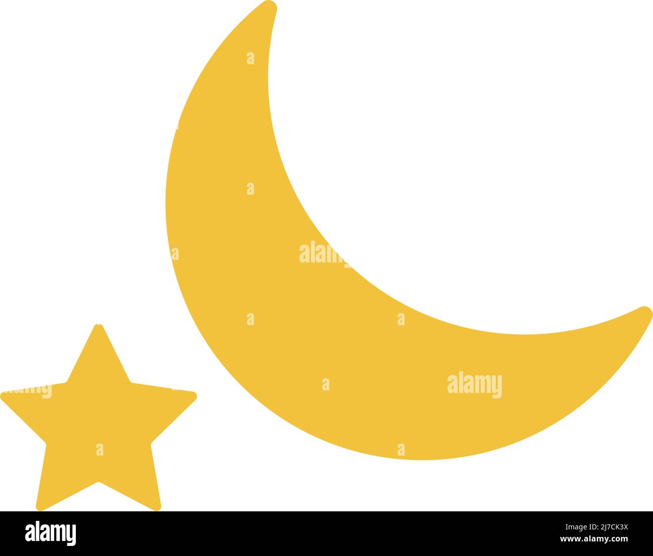 Crescent moon and star icon vector vectors hi-res stock photography and ...
