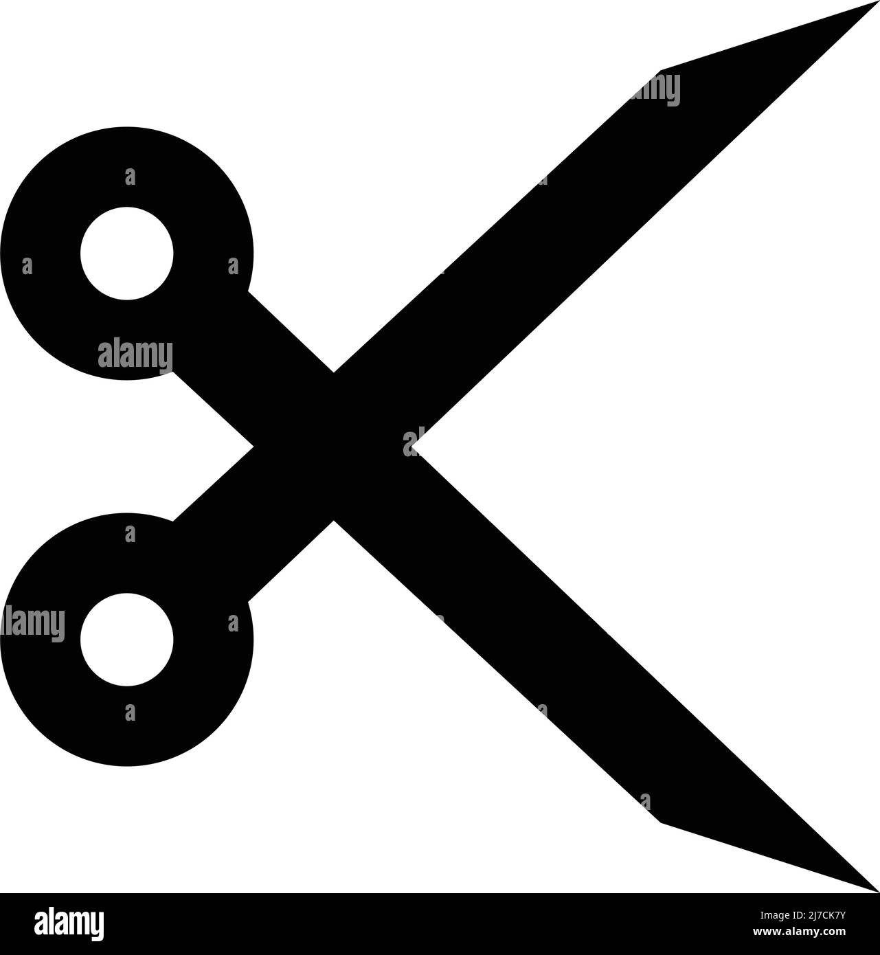 Scissors silhouette icon. Trimming. Editable vector. Stock Vector