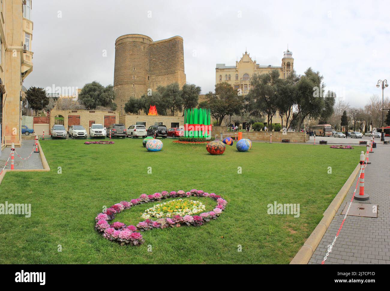 Baku. Azerbaijan. 03.25.2017 year. Spring Festival at the Maiden Tower. Novruz Bayram. Stock Photo