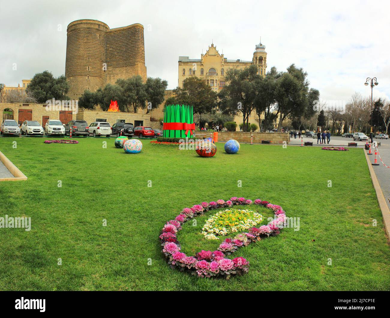 Baku. Azerbaijan. 03.25.2017 year. Spring Festival at the Maiden Tower. Novruz Bayram. Stock Photo