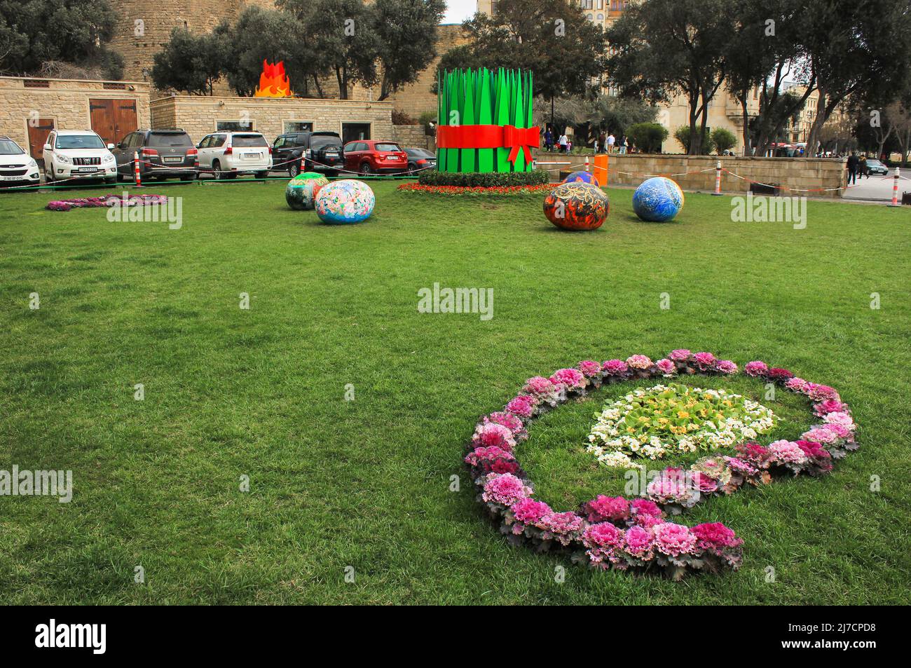 Baku. Azerbaijan. 03.25.2017 year. Spring Festival at the Maiden Tower. Novruz Bayram. Stock Photo