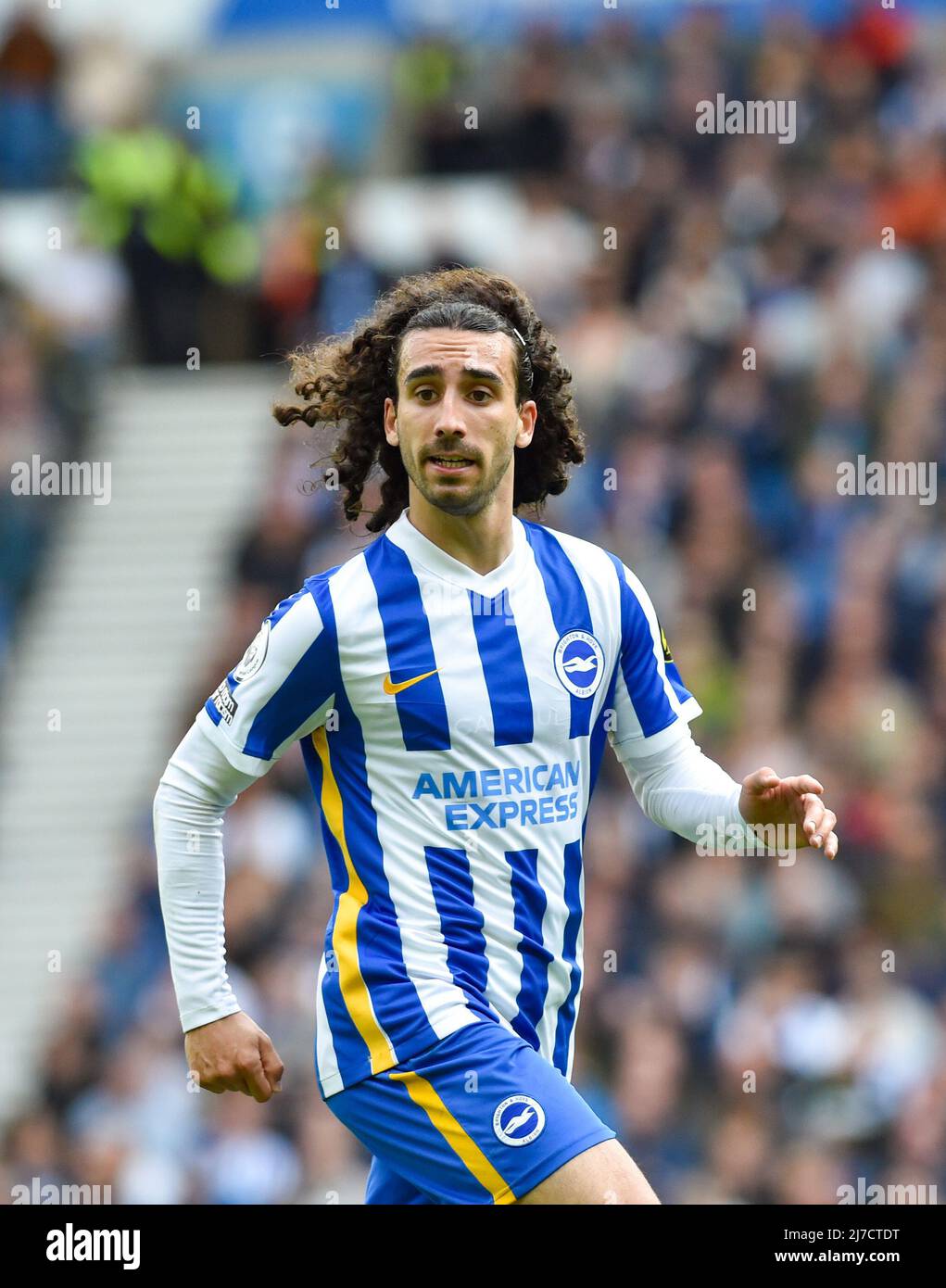 Marc Cucurella of Brighton during  the Premier League match between Brighton and Hove Albion and Manchester United at the American Express Stadium  , Brighton , UK - 7th May 2022  Editorial use only. No merchandising. For Football images FA and Premier League restrictions apply inc. no internet/mobile usage without FAPL license - for details contact Football Dataco Stock Photo