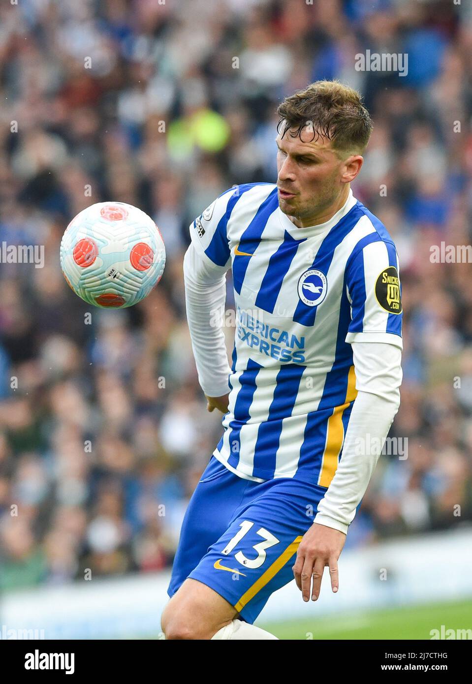Pascal Gross of Brighton during  the Premier League match between Brighton and Hove Albion and Manchester United at the American Express Stadium  , Brighton , UK - 7th May 2022  Editorial use only. No merchandising. For Football images FA and Premier League restrictions apply inc. no internet/mobile usage without FAPL license - for details contact Football Dataco Stock Photo