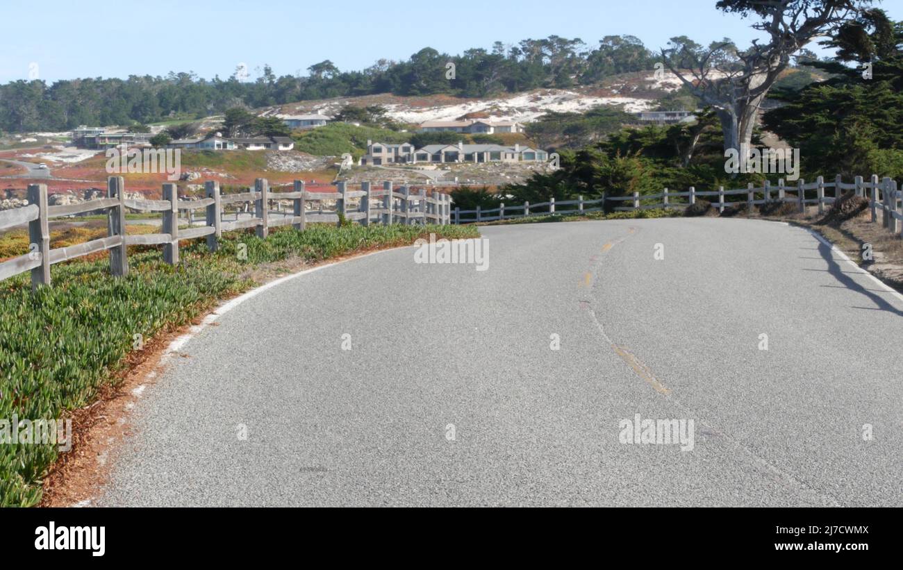 17mile drive scenic road, Monterey, California USA. Trip along ocean