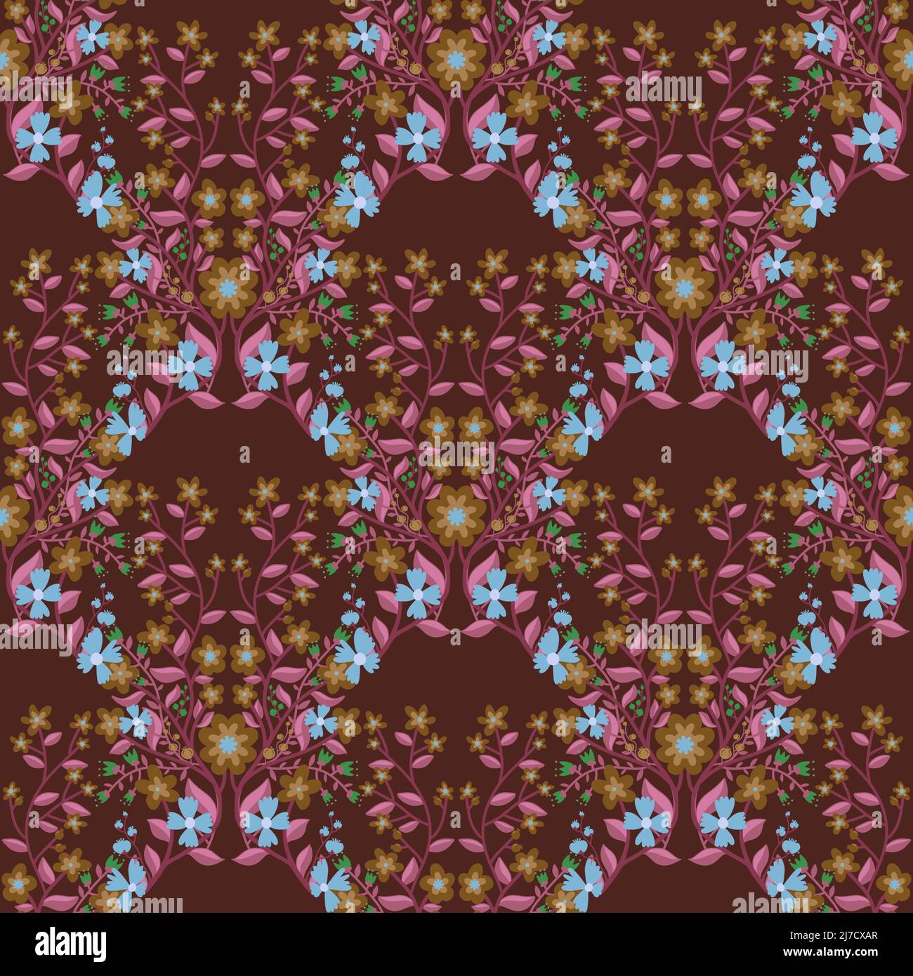 Floral seamless flower pattern for fabrics and textiles and packaging
