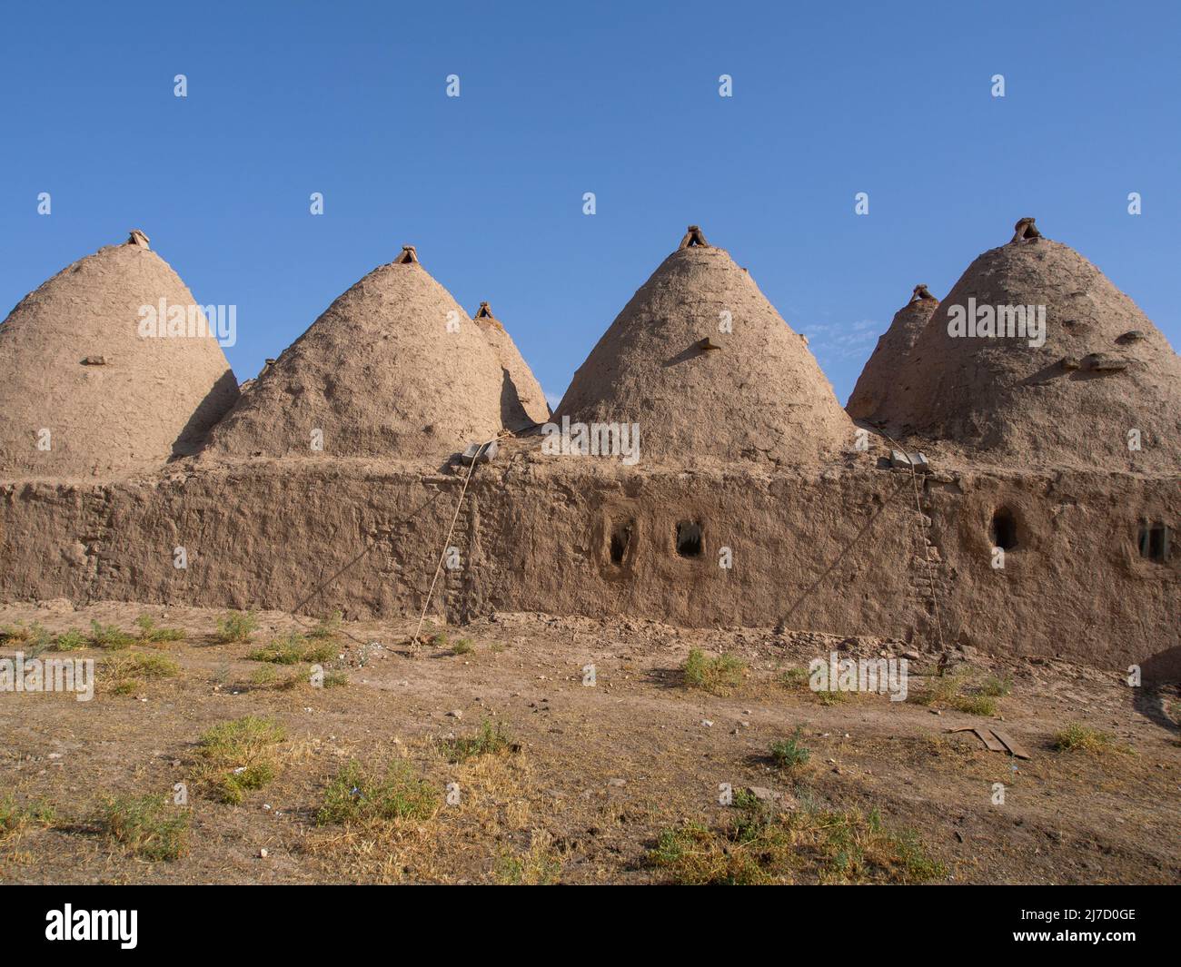 Traditional beehive mud brick desert houses, Harran near the Syrian border, Turkey Stock Photo