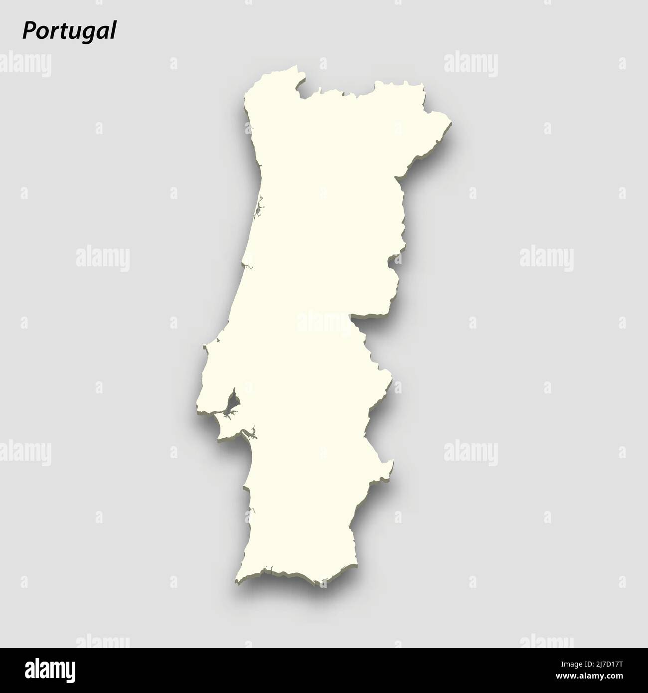 Portugal Map and Roads White Color Stock Vector by ©Cartarium 263588900