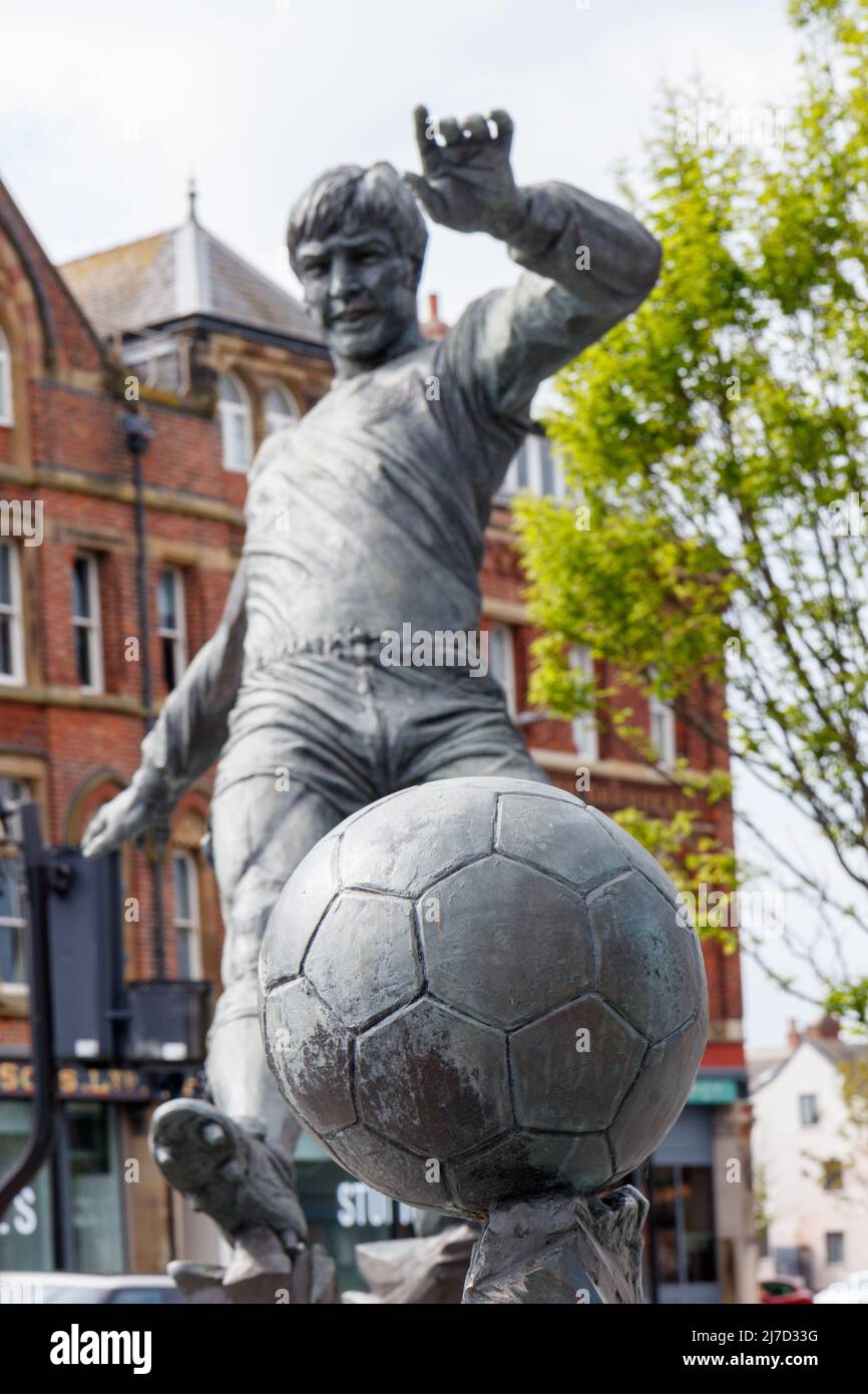 The Emlyn Hughes statue in Barrow in Furness Stock Photo