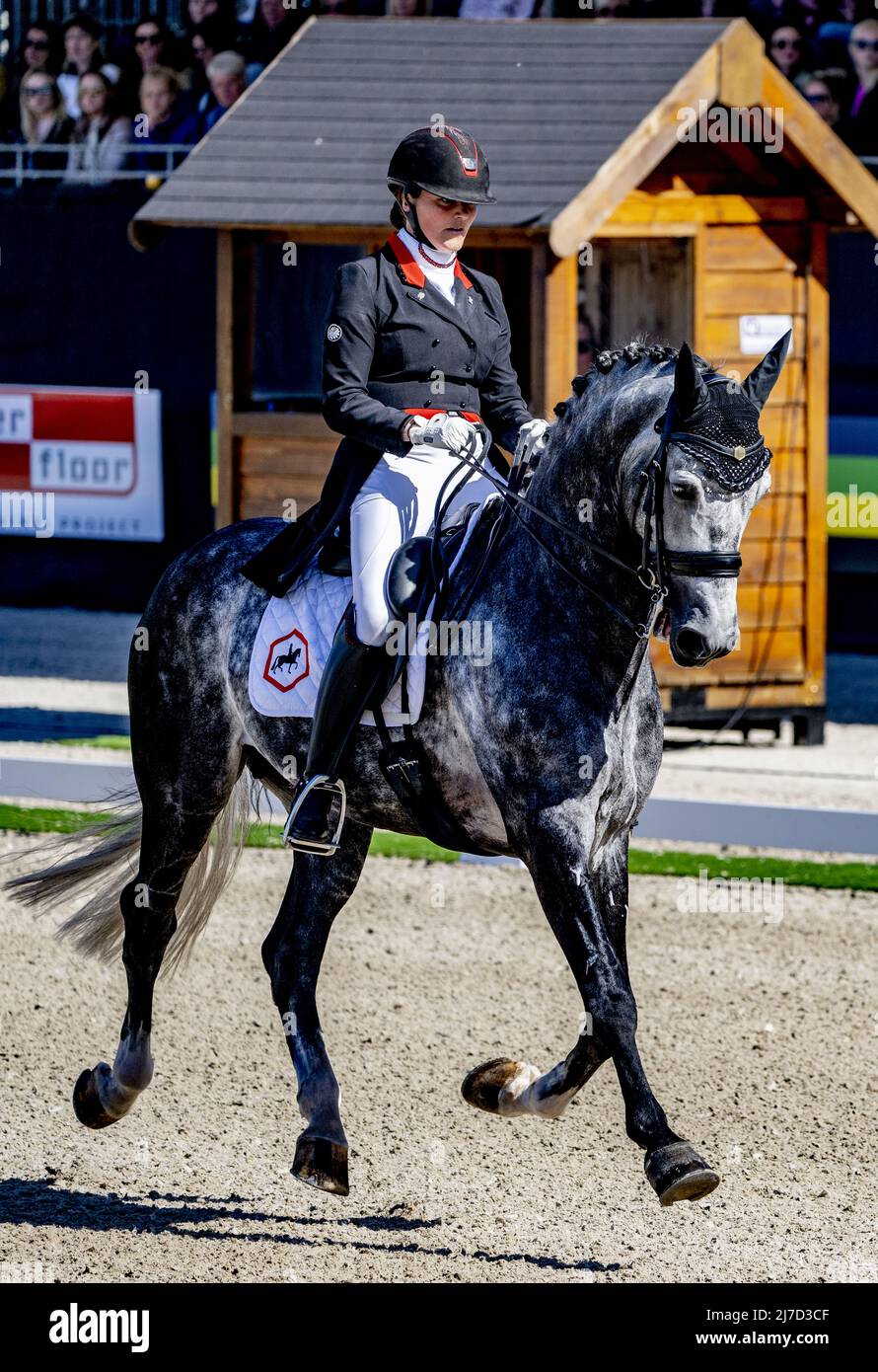 Ermelo, The Netherlands, 2022-05-08 16:27:31 ERMELO - Thamar Zweistra finished second with Hexagon's Ich Weiss during the Dutch Dressage Championship. ANP ROBIN UTRECHT netherlands out - belgium out Stock Photo