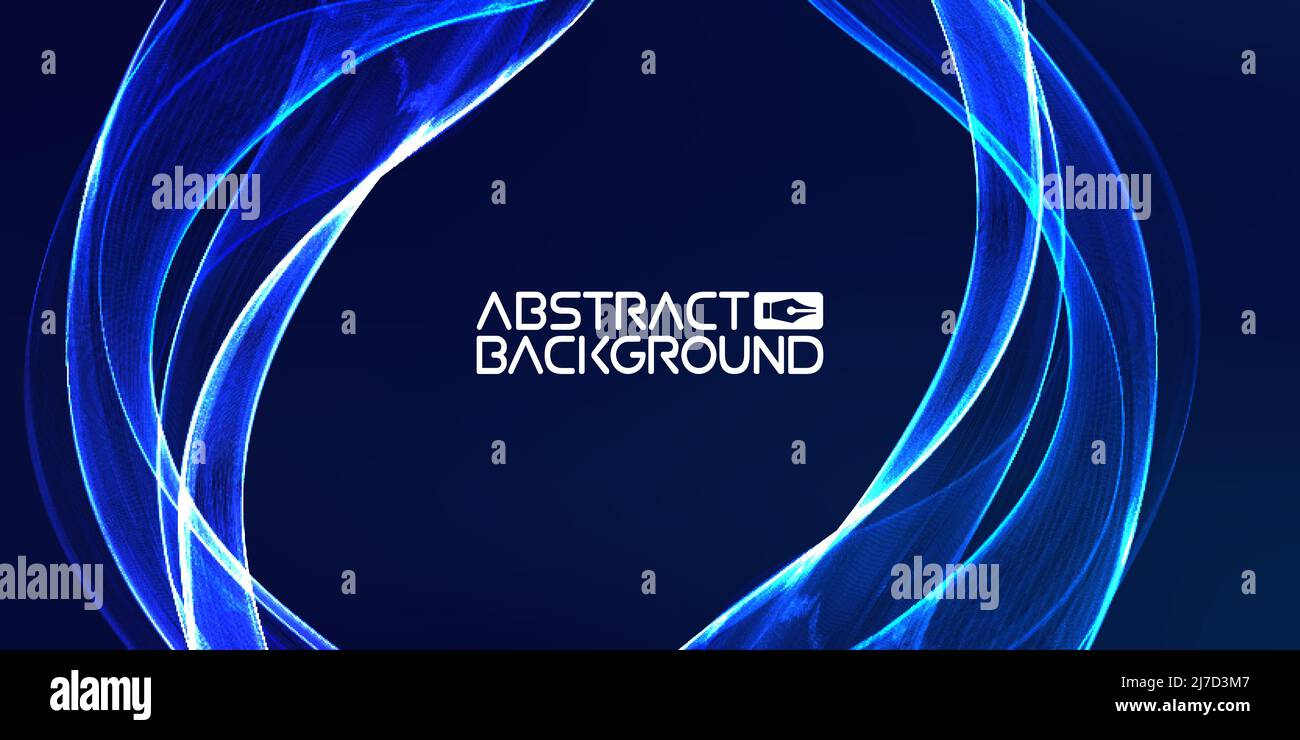 Tech futuristic 3d blue wave. Abstract blue light effect background ...