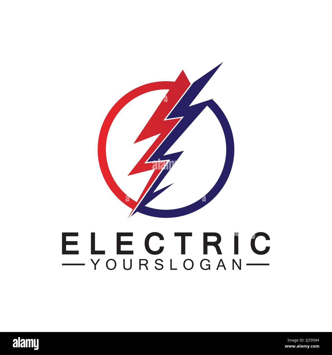 lightning thunder bolt electricity logo design template Stock Vector