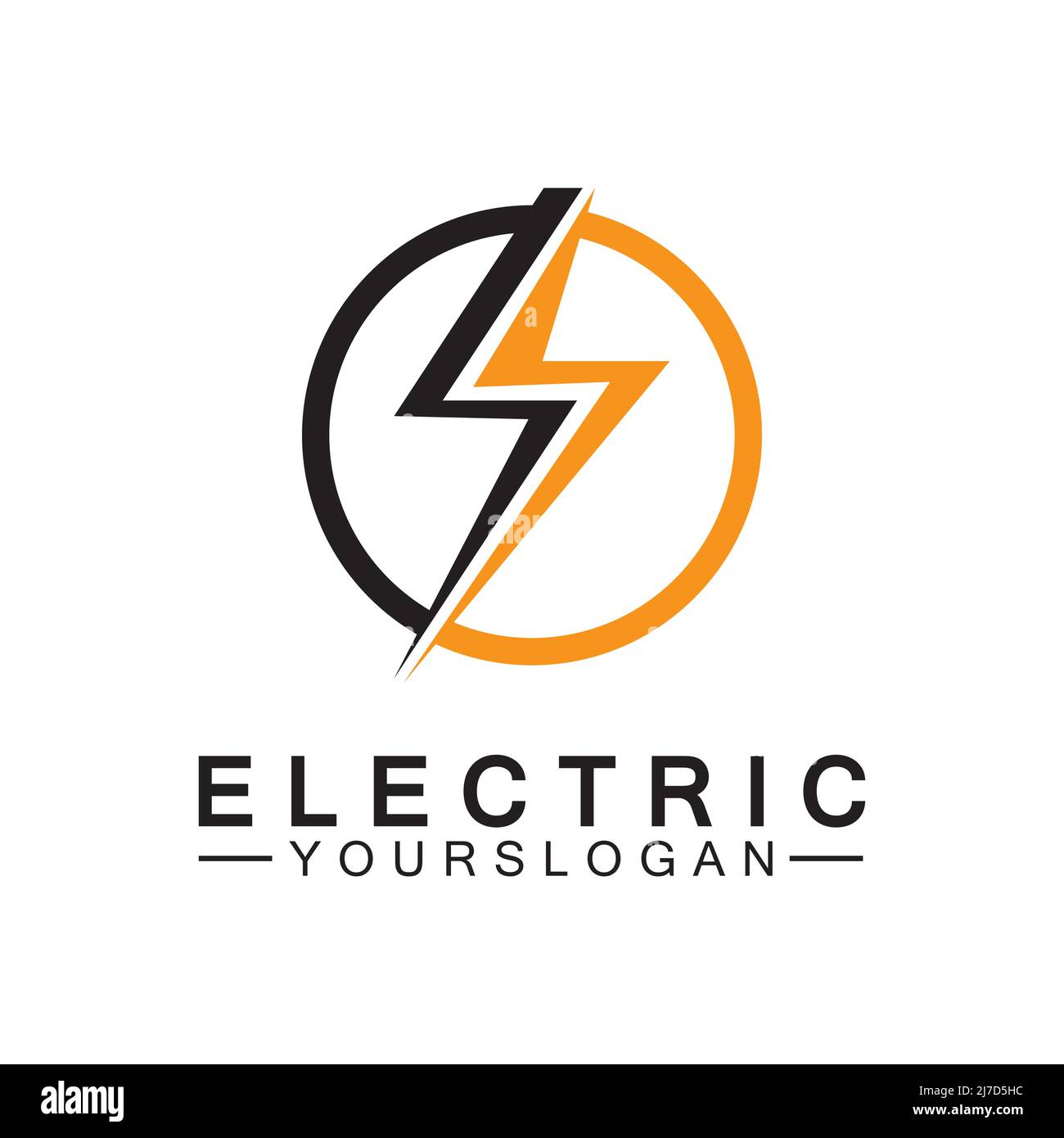 lightning thunder bolt electricity logo design template Stock Vector