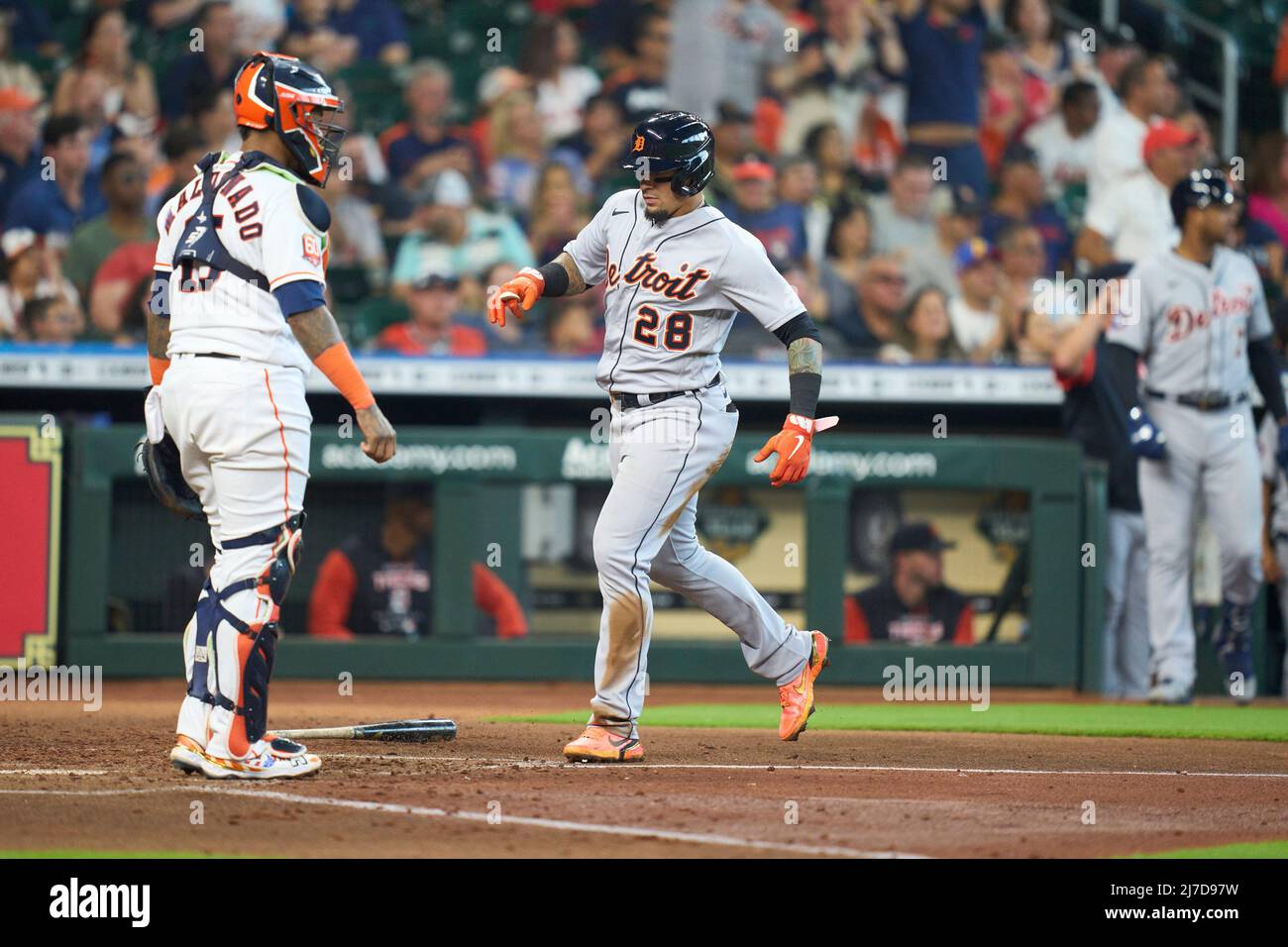 May 7 2022: Detroit shortstop Javier Baez (26) scores a run during the ...