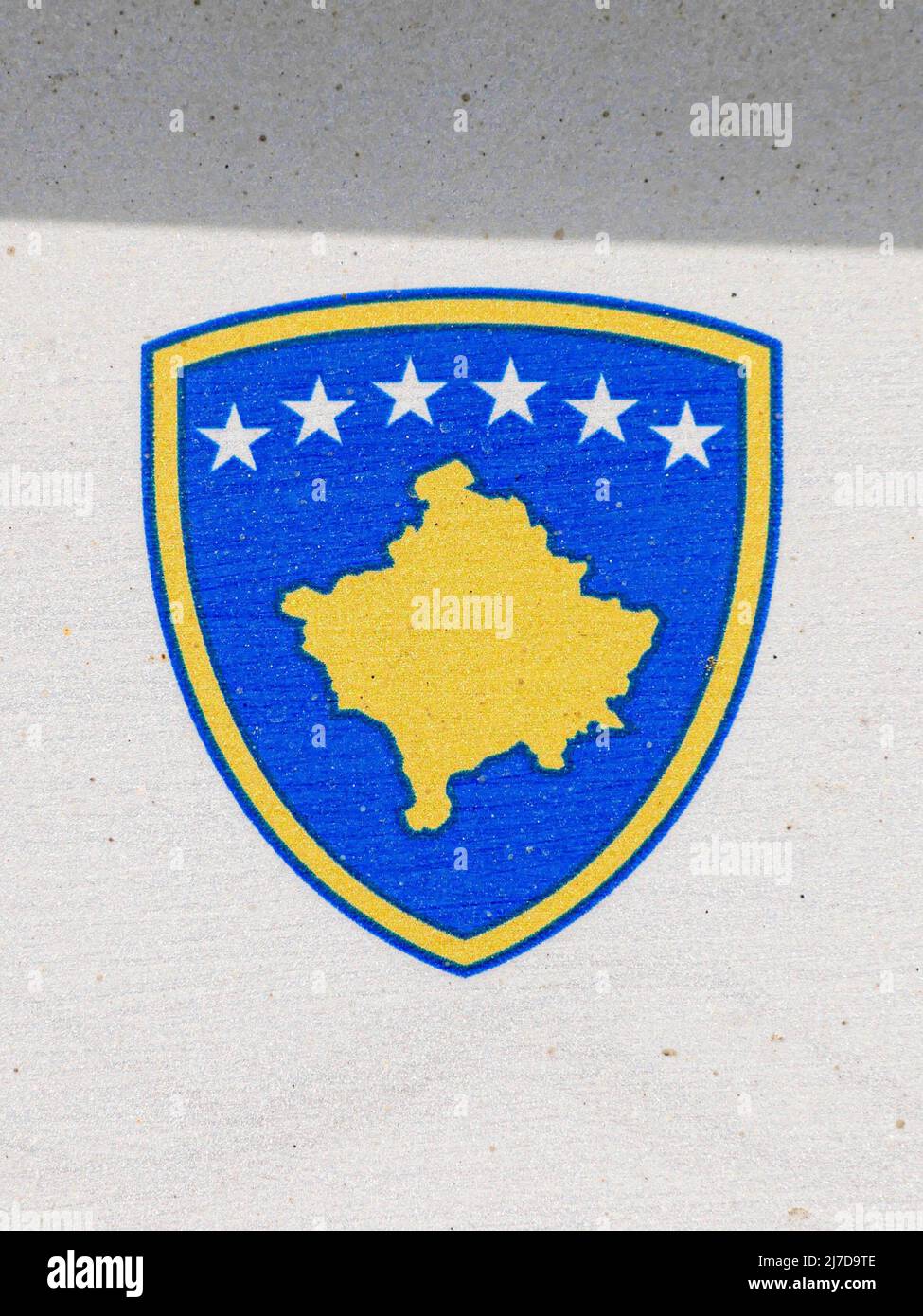 Kosovo Emblem on a License Plate in Pristina Stock Photo Alamy