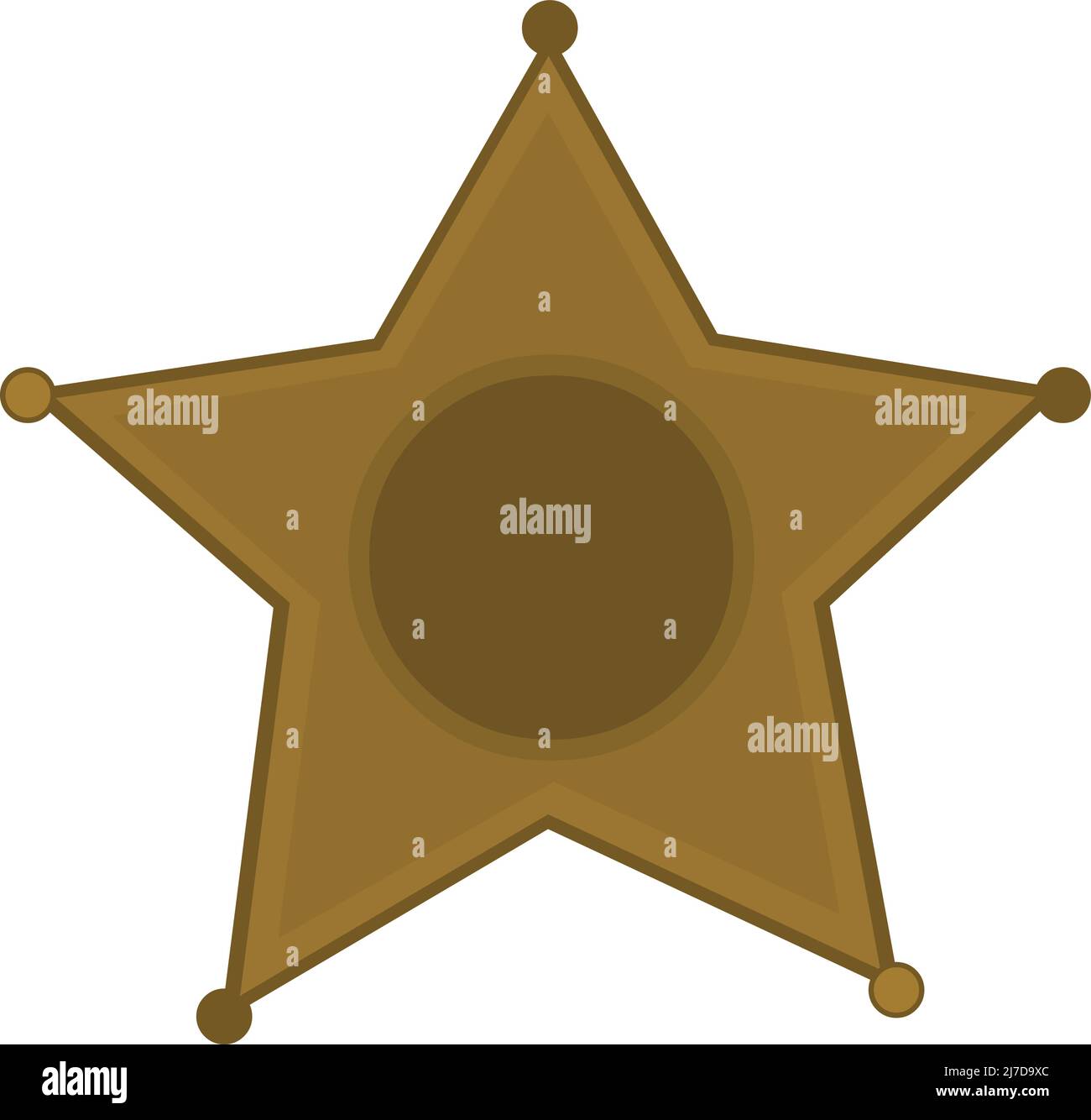 Vector illustration of a classic sheriff badge star Stock Vector
