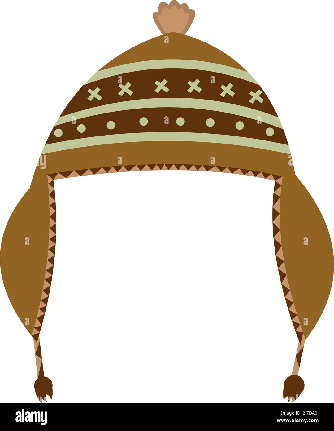 Vector illustration of a classic indigenous hat for the cold Stock Vector