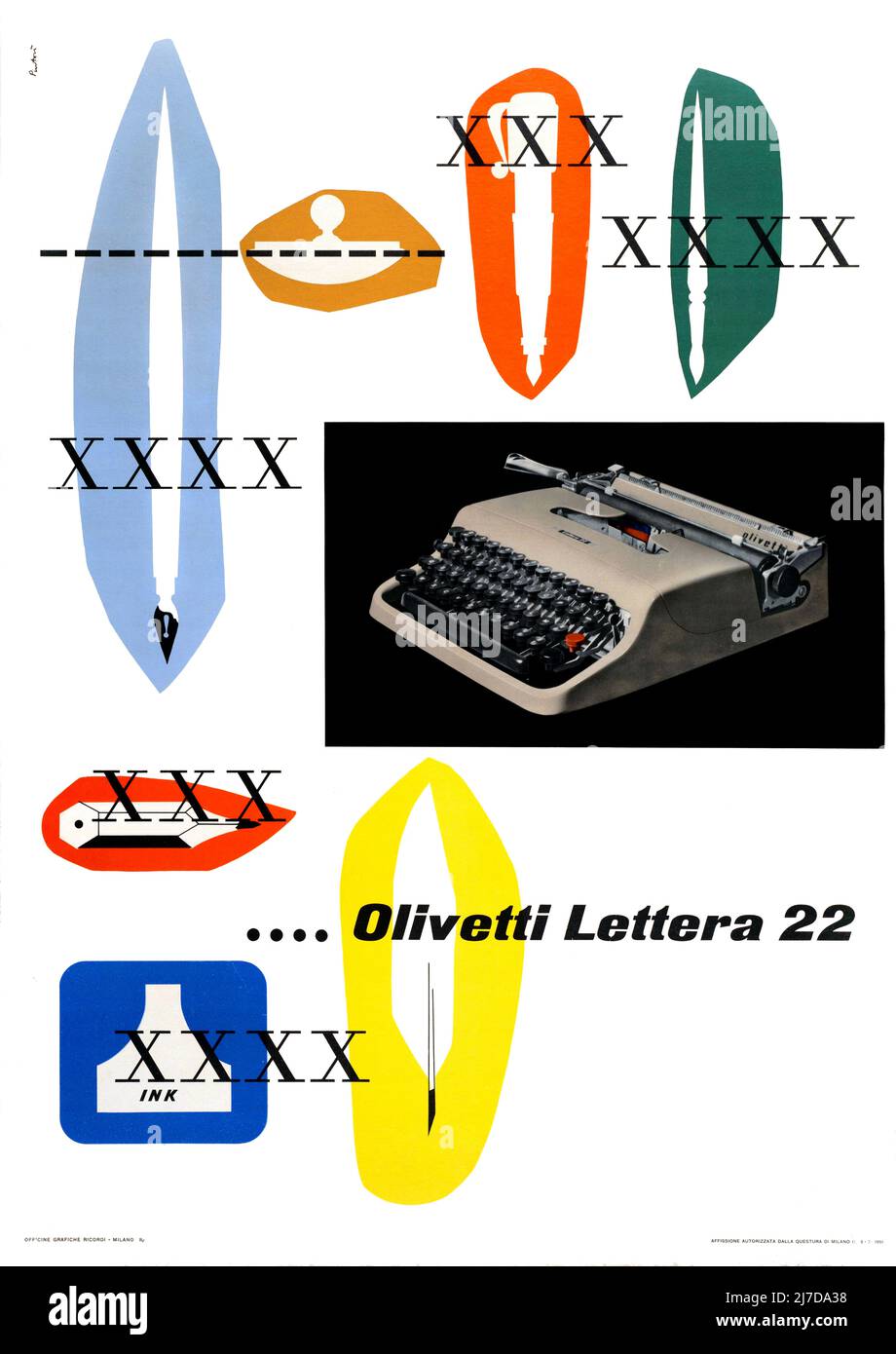 Vintage 1950s Advertising Poster - Olivetti Lettera 22 poster 1952 Stock Photo