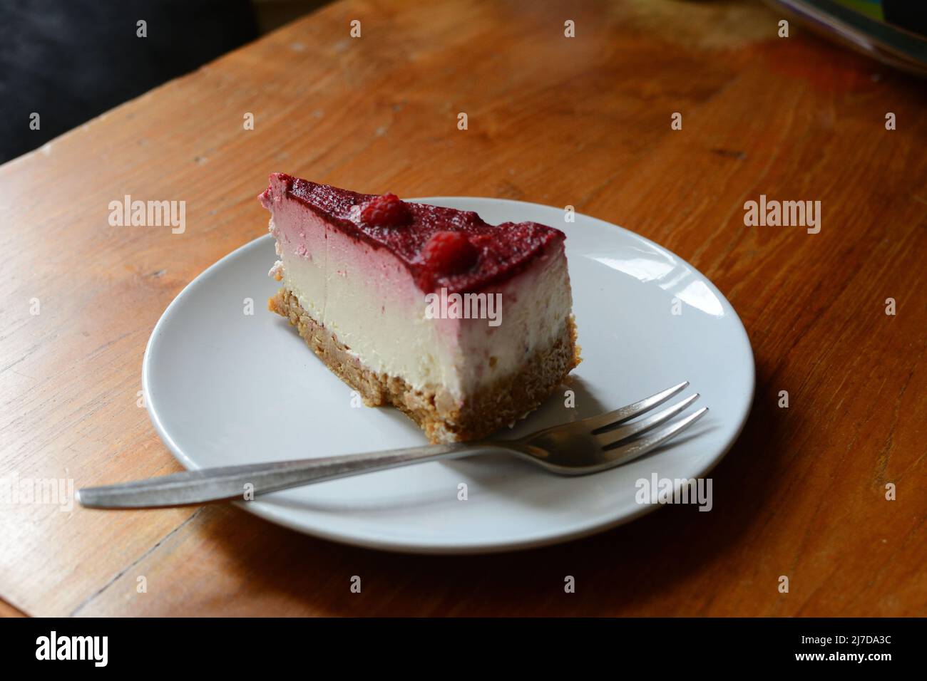 Raspberry Cheesecake Stock Photo