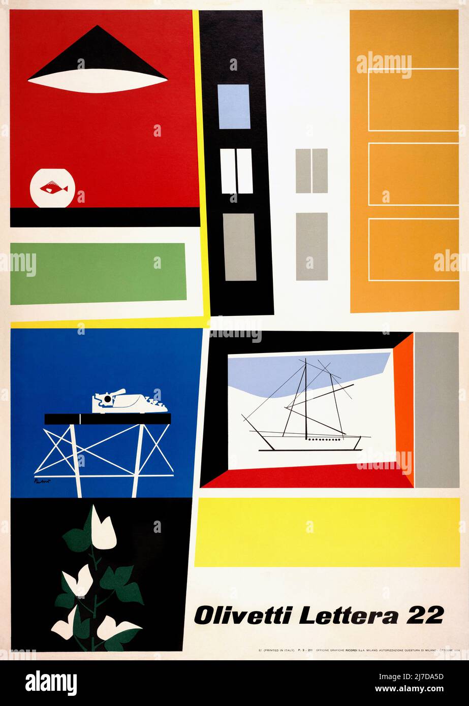 Olivetti Lettera 22 poster 1955 - Vintage 1950s Olivetti ...